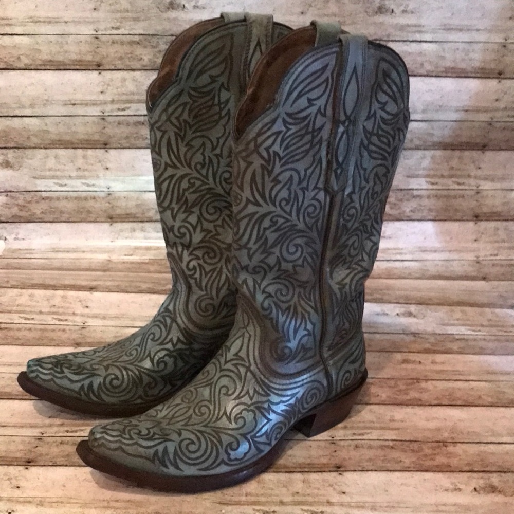 Women’s ARIAT Cowboy Boots Turquoise/Brown Sz 6.5